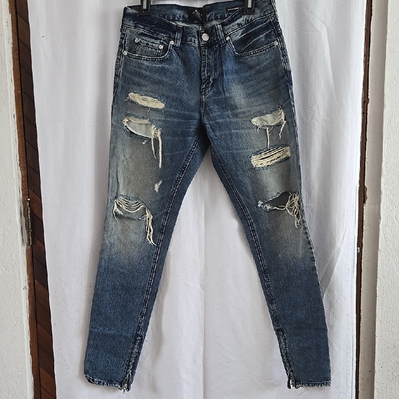 Pacsun Men's Distressed Blue Skinny Jeans Waist 30 x inseam 30 - Picture 1 of 8